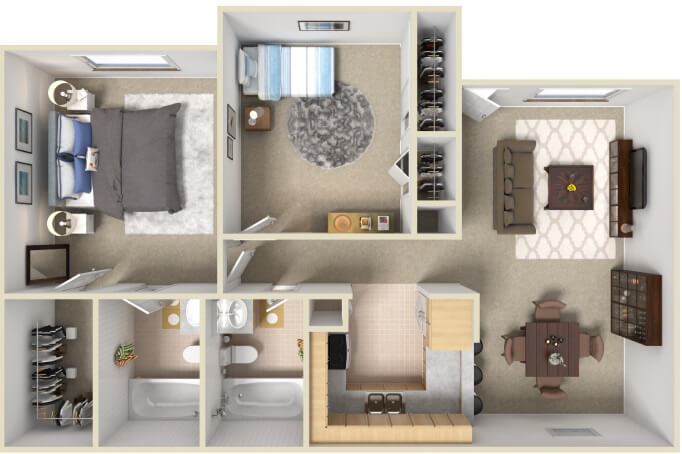 Two bedroom floorplan